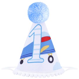 Rakuto Airplane 1st Birthday Party Hat, Cute Airplane One Years Old Baby Boy Hat, Party Decorations Supplies Photo Props