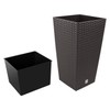 Prosper Plast Dark Brown Planter - 17cm x 17cm x32cm