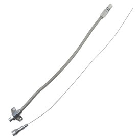 HaeKap Silver Firewall Mounted Flex Transmission Dipstick-Stainless Braided Hose Replacement for G-M TH350/TH400 Transmissions