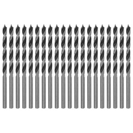 QUARKZMAN Pack of 20 Wood Drill Bits 3 mm (8/64 Inch) Diameter Straight Round Shank Drill Bit Metric Brad Point 1.5 Inch Drilling Depth Spiral Twist Drill Bit for Carpenters Woodworking Plastic Rubber