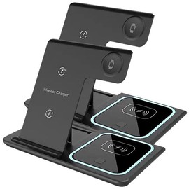 Cargador Inalámbrico Oficina, SwiftChargeBlack, MXSCS-002, 2 Pzas, Salida 15W, Entrada 9V, 2A, Qi, Negro, Plástico.                                   