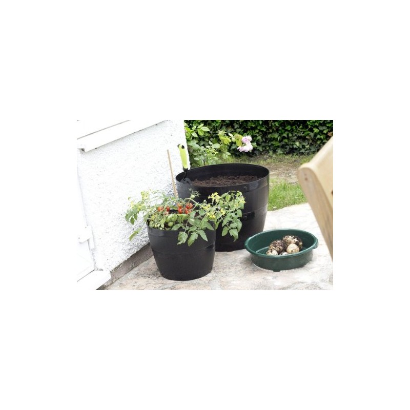 Whitefurze G0834BL 34cm Barrel Planter - Black