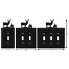 SWEN Products Deer Wildlife Wall Plate Cover (Double Switch, Black)