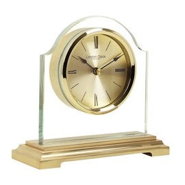 London Clock Gold Break Arch Mantel Clock, 14.5 x 15 x 6cm