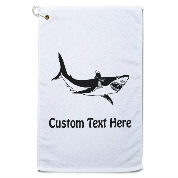 Style In Print Custom Golf Towel Personalized White Shark Animal