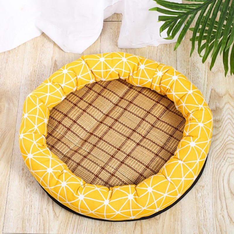 Round Pet Cooling Bed Cartoon Printing Pet Sleeping Bed Summer