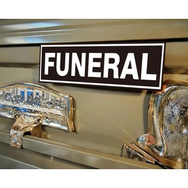 Funeral Car Magnets - Magnets for Funeral Procession | Funeral Bumper Decals | 11" x 3.5" | 5pcs