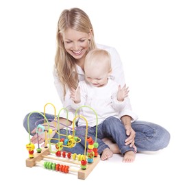 Jacootoys Beads Maze Wooden Roller Coaster Activity Learning Game Preschool Educational Toy Gift for Toddlers