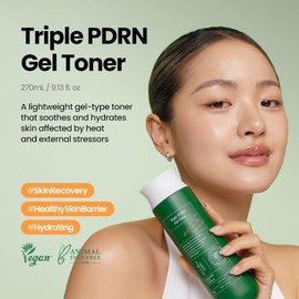 AXIS-Y Triple PDRN Gel Toner - Vegan PDRN, Astaxanthin, Vegan Collagen + Peptide for Deep Hydration, Soothing, Moisture Retention & Firming - Korean T