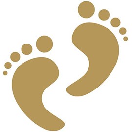 Baby Human Foot Print Vinyl Sticker Decals for Car Bumper Window Laptop Tablet Phone (Gold, 4")