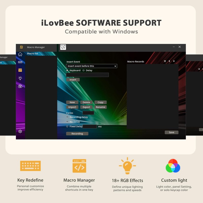 iLovBee i61 Mechanical Keyboard 60 Percent, Wired RGB Gaming Keyboard,