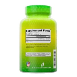 Alfa Vitamins Biotina 10,000 Mcg 120 Tabletas Paquete 2