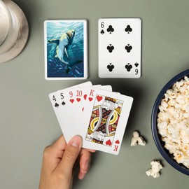 Lantern Press Stylized Great White Shark (52 Playing Cards, Poker Size Card Deck with Jokers)