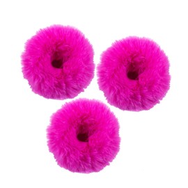 3PCS Plush Faux Rabbit Fur Hair Ties, Elastic Hair Scrunchies, Fuzzy Ponytail Scrunchies, Elastic Hair Band Rope, Hair Accessories (Red)