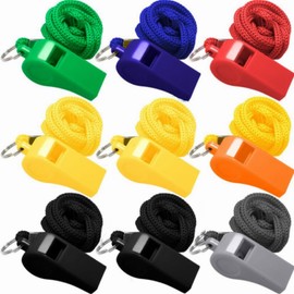 14 Packs Sports Whistles with Lanyard, Emergency Whistles with Lanyard,Loud Crisp Sound,Plastic Whistle,for Lifeguard,Self Defense and Emergency