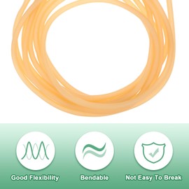 M METERXITY Natural Latex Rubber Tubing, 1/8" [3mm] ID x 3/16" [5mm] OD 16ft Length Latex Hose Tube for Home/Laboratory/Sporting, Highly Elastic Band Tubes [Yellow]