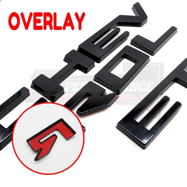 Unbranded Overlay Letters Emblem FOR CHY Silverado Custom Front Grille