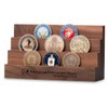 Walnut Grove Solid Walnut Coin and Medallion Stand (12 Coins-3 Tier (Short))