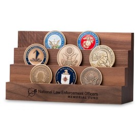 Walnut Grove Solid Walnut Coin and Medallion Stand (12 Coins-3 Tier (Short))