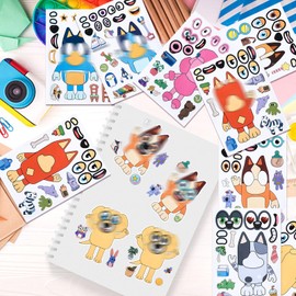 28pcs Blue Party bag Fillers, 16 Sheets DIY Stickers, 12pcs Slap Bands, Party Bags with Make a Face Art Craft Stickers Party Supplies for Kids Boys Girls