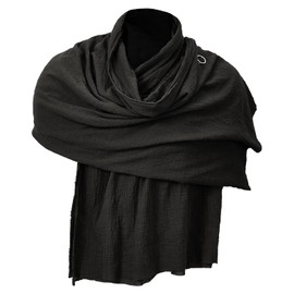 Shawl Scarf Medieval Costume Cowl Cloak with Hood Men Renaissance Accessories Costume Robes, Capes Black
