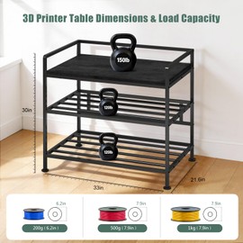 Fitpoint 3D Printer Stand with Filament Storage 31.5"x21.6" Printer Table