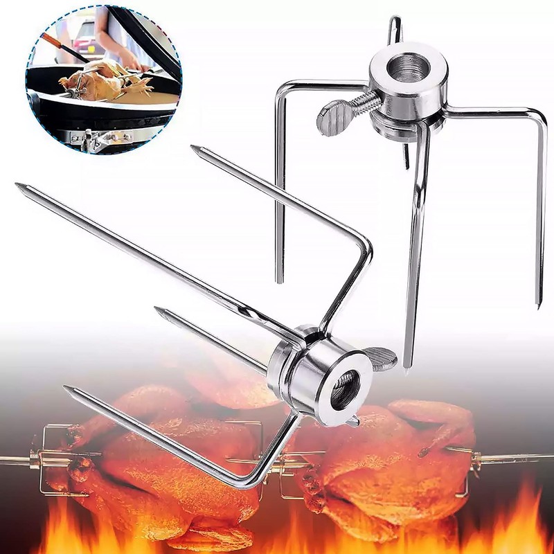 CPROSP 4 Meat Needles Stainless Steel BBQ Meat Clamp with