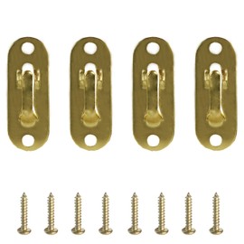 Kowibcl Curtain Rod Bracket,Curtain Rod Holder with Screw Pack (for 5/16"Curtain Rod), 4PCS,Gold