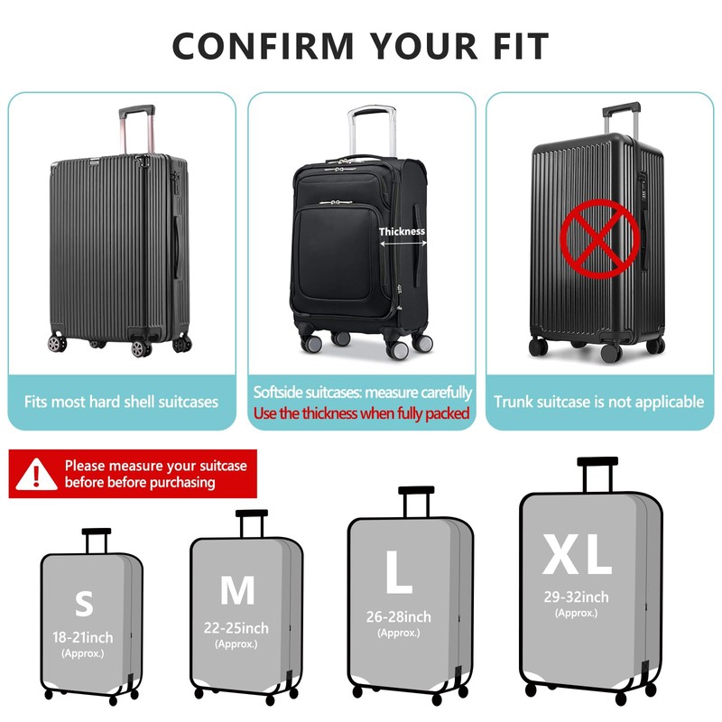 Travelkin Luggage Covers For Suitcase Tsa Approved,Suitcase Cover Protector Fit