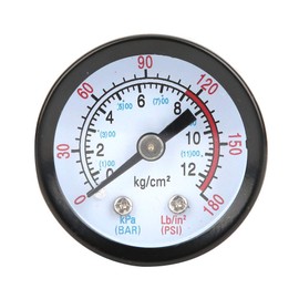 Air Compressor Pressure Gauge, 2 Dial Size Y40 Iron Shell Instrument Pressure Measuring Meter for Screw CompressorsPiston Compressors