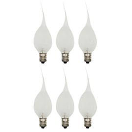 Creative Hobbies 6-Pack, Incandescent Silicone Dipped Candle Light Bulbs, 7 Watt, Longer Life Country Style, Electric Candle Lamp Replacement Light Bulbs Individually Boxed