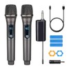 HUACAM Wireless Microphone,Rechargeable Wireless Dual UHF Microphone,Dual Handheld Dynamic Wireless