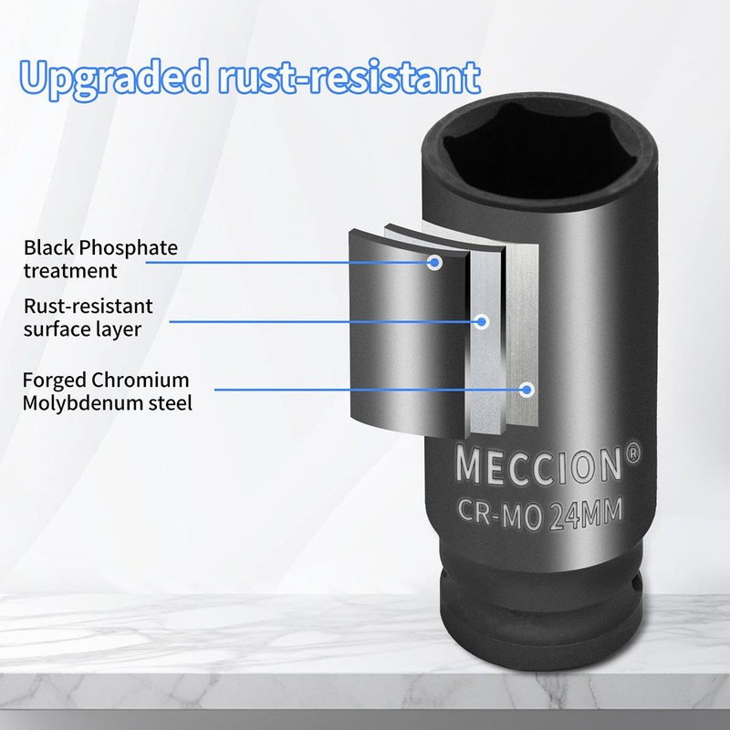 Meccion 1/2 Inch Drive Impact Socket 41mm Metric, 6 Point