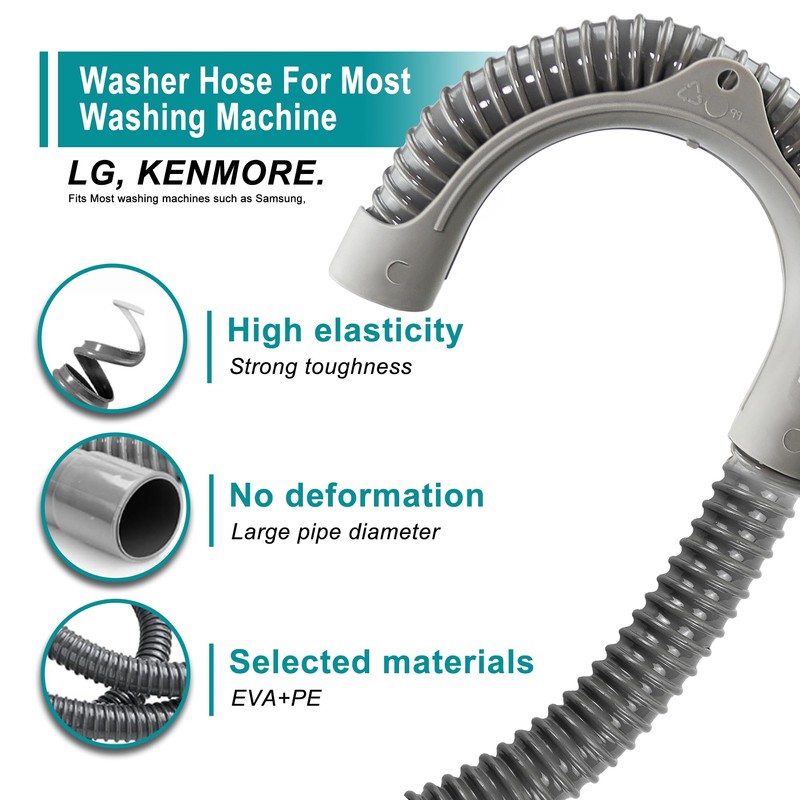 TOMOON 12Ft Universal Washing Machine Drain Hose Flexible Extension Hose