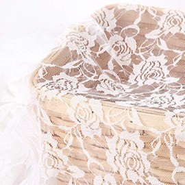 moonfarm 11 Colors to Choose from, Color Rose, Pattern, Lace, Fabric, For Crafts, Approx. 3.3 ft (1 m), Width Approx. 3.9 ft (1.5 m), Pre-cut (White)