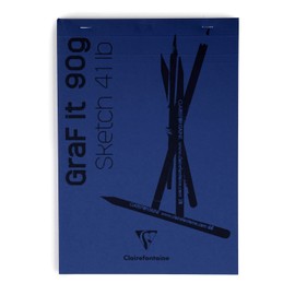Clairefontaine Cf96732a Notepad Sketchbook Croquis [Graphite/GraF it] A6 (Pocket Version) White Paper (90 g/m2) 80 Sheets Plain, Acid Free, Acid Free, Acid Free Paper, PEFC Certified, Bundle/Night