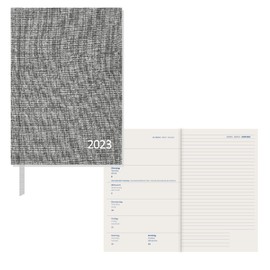 Idena 13879 Diary 2023, Grey, DIN A6, 192 Pages, 1 Week on 1 Page, Agenda