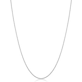 10k White Gold Rope Chain Pendant Necklace (0.7 mm, 16 inch) | Minimalist Jewelry for Women