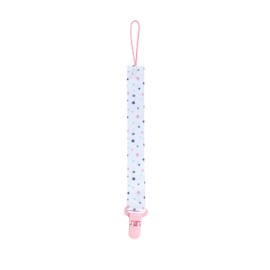 Nuby Pacifinder Pacifier Clip, 2 Pack Pacifier Holder for Girl, Pink Flowers and White with Polka Dots