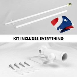 UD_G128 - 6 Feet Tangle Free Spinning Flagpole (White) Ohio Flag Brass Grommets Embroidered 3x5 ft (Flag Included) Aluminum Flag