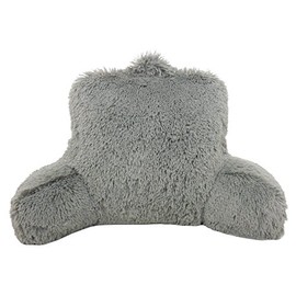 Arlee Shaggy Fur Bedrest Lounger, Charcoal