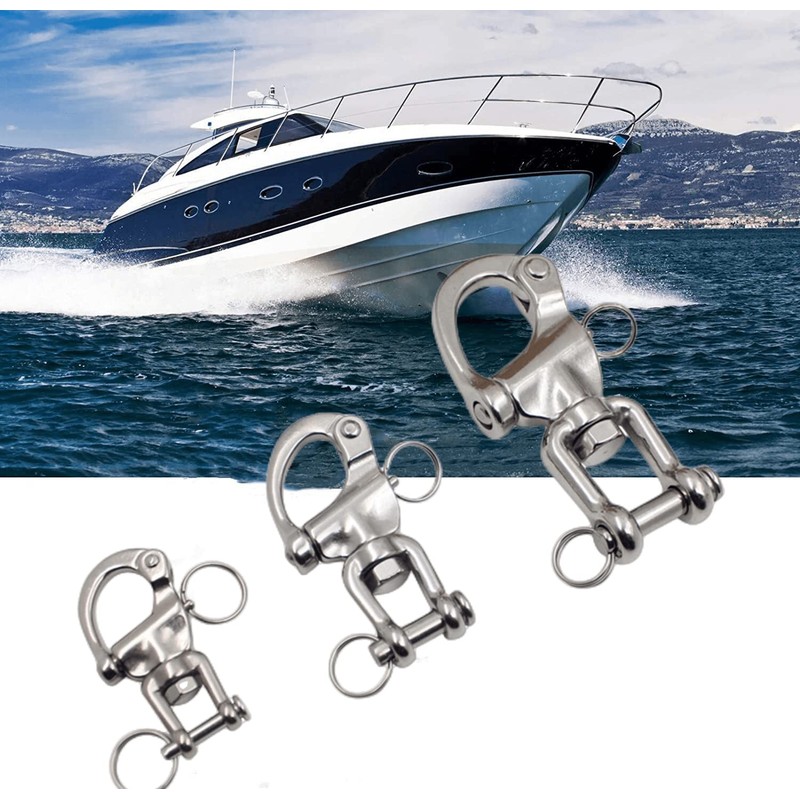 2Pcs Marine Swivel Snap Shackle， 316 Stainless Steel Quick Release