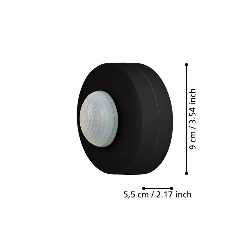 Eglo 97422 DETECT ME 6 PIR Motion Sensor in Black