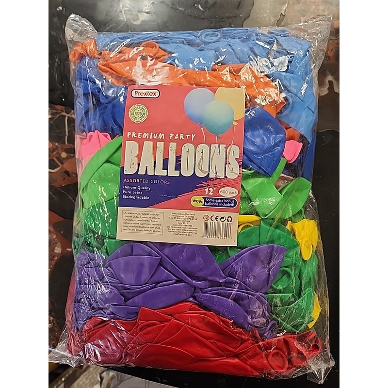 Prextex 600 Party Balloons, 12 Inch - 10 Balloons Assorted