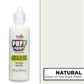 Tulip Puff Glow In The Dark Fabric Paint, Permanent Craft Paint for Clothes, DIY Projects, Notoxic, 4 fl oz, Glow Natural