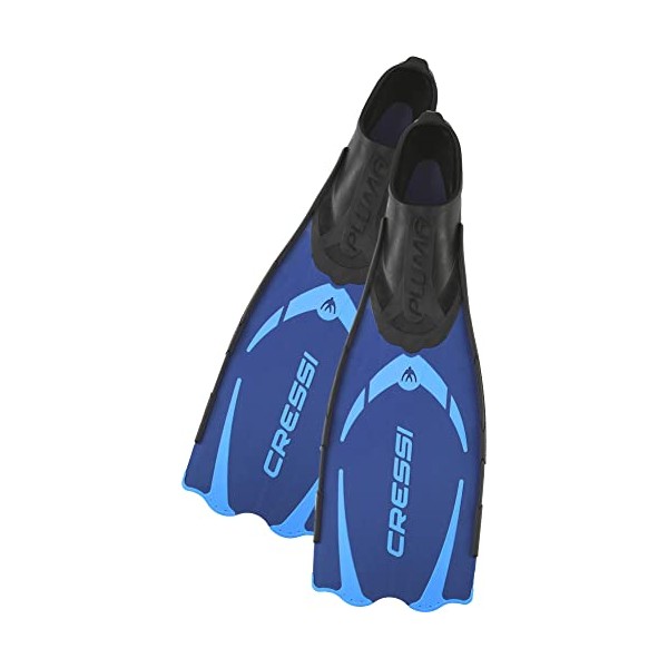 Cressi Pluma - High Quality Fins for Diving / Freediving / Snorkeling,Blue,UK 1/1.5