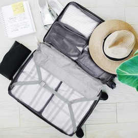Packing Cubes for Suitcase 10 Sizes Suitcase Organizer Bags 10 Pcs Travel Essentials Luggage Organiser Bags Grey