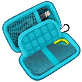 Lacdo External Hard Drive Case Protective Case for SanDisk Extreme Pro/SanDisk Extreme Portable External SSD SDSSDE81 SDSSDE80 500GB 1TB 2TB 4TB USB-C Eva Travel Carry Case, Monterey