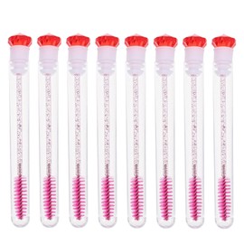 Wimpernpinsel 12 Stück Kristall Mascara Stäbe, Tragbare Wimpernbürsten, Leere Mascara Tube, Wimpernbürste Tubes, für Verlängerung der Wimpern(Rosa)