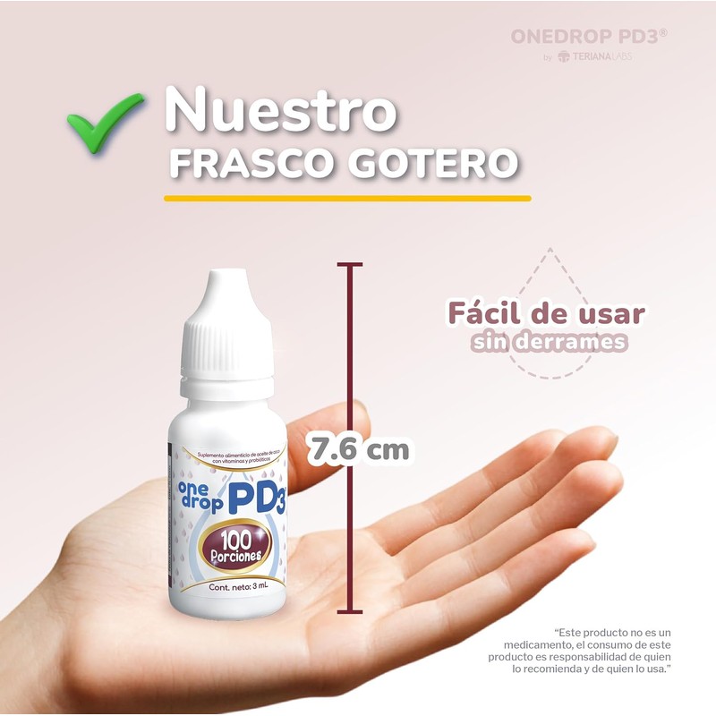 ONEDROP PD3 Probióticos y Vitamina D3 Frasco de 3 mL